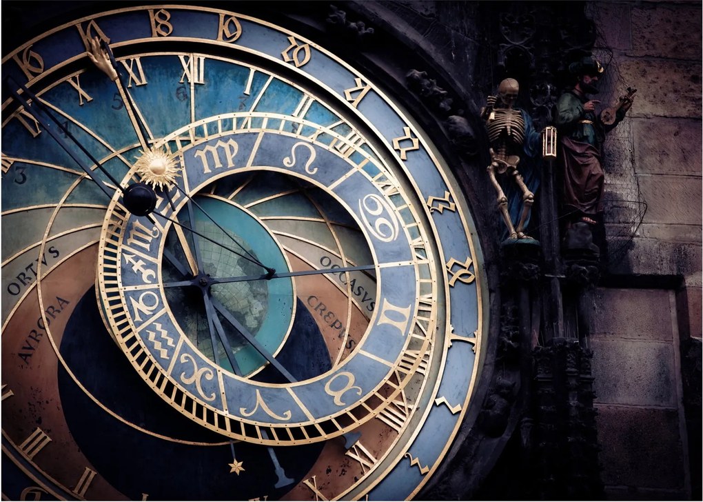 Obraz na szkle - Praski zegar astronomiczny, Praga (70x50 cm)