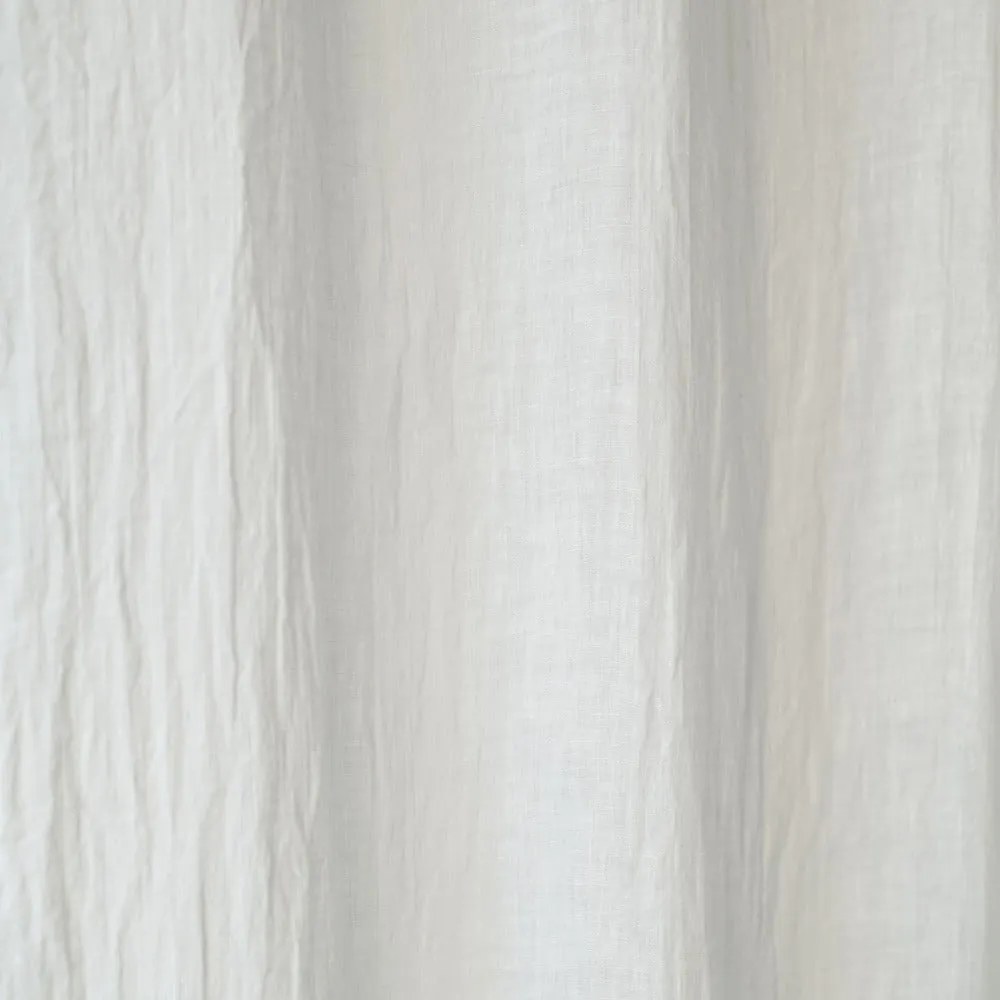 Biała lekka lniana zasłona na troczki Linen Tales Daytime, 250 x 130 cm