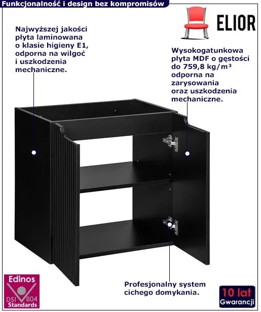 Szafka łazienkowa pod umywalkę w kolorze czarnym C4-S23