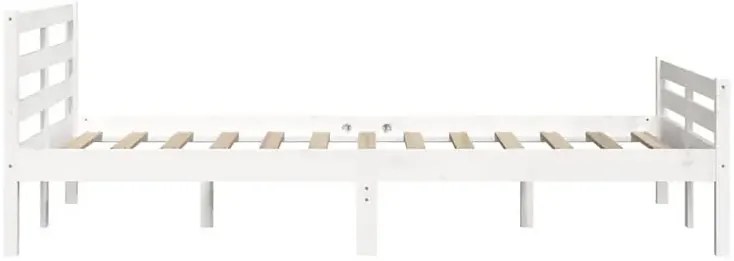 Białe drewniane dwuosobowe łóżko 160x200 R5-A67