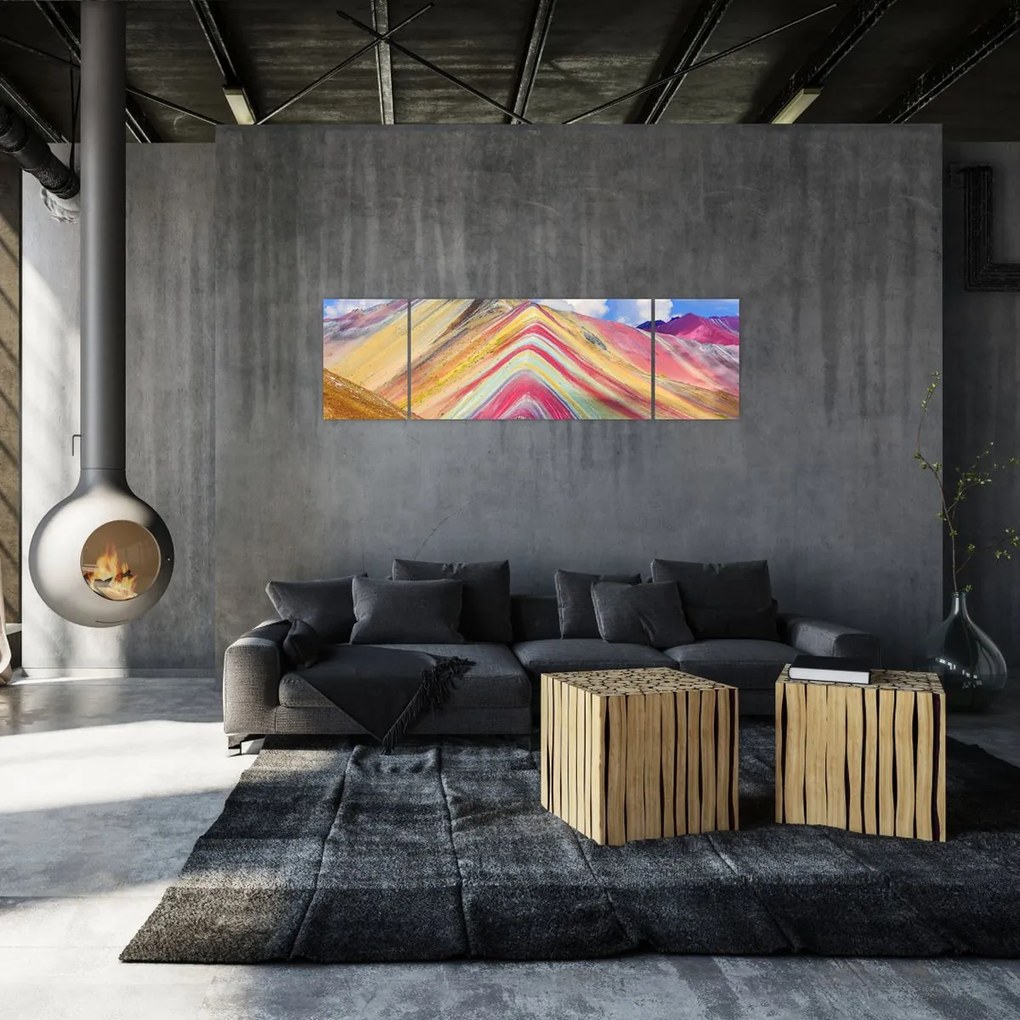 Obraz - Rainbow Mountain, Peru (170x50 cm)
