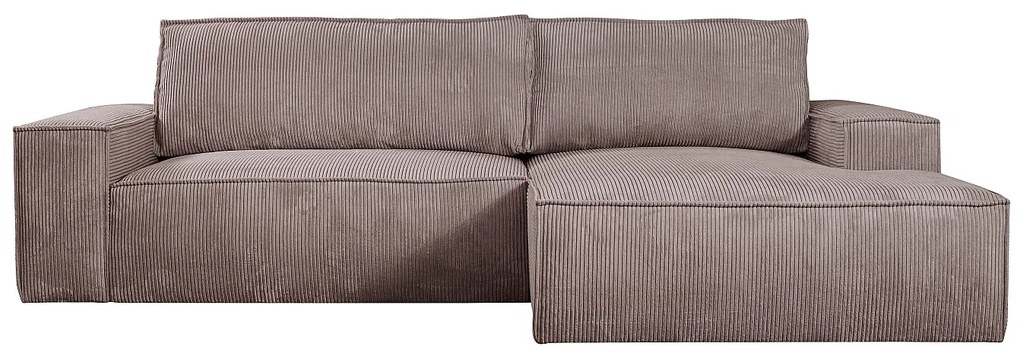 Kanapa narożna rozkładana z liliowego weluru AMELIA PASCAL MORABITO - Narożnik prawostronny