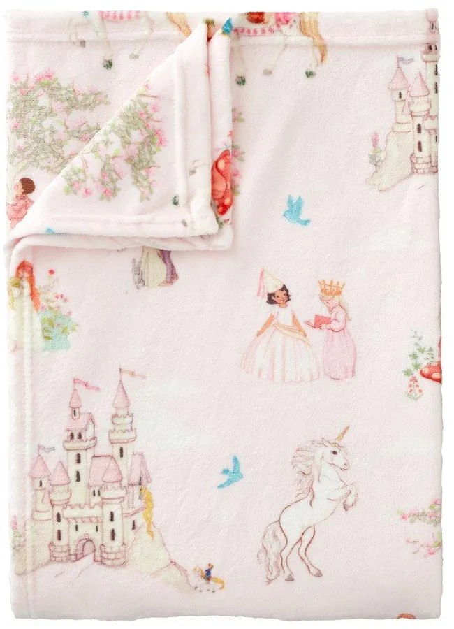 Różowy koc dziecięcy z mikropluszu 150x200 cm Fairytale – Belle & Boo