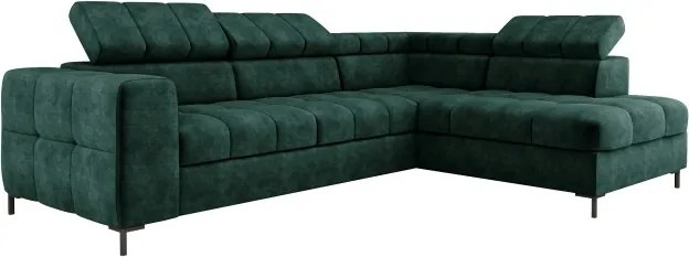 Narożnik PABLOS układ L strona Prawa w tkaninie CLOUD 39 regulowane zagłówki z funkcją spania