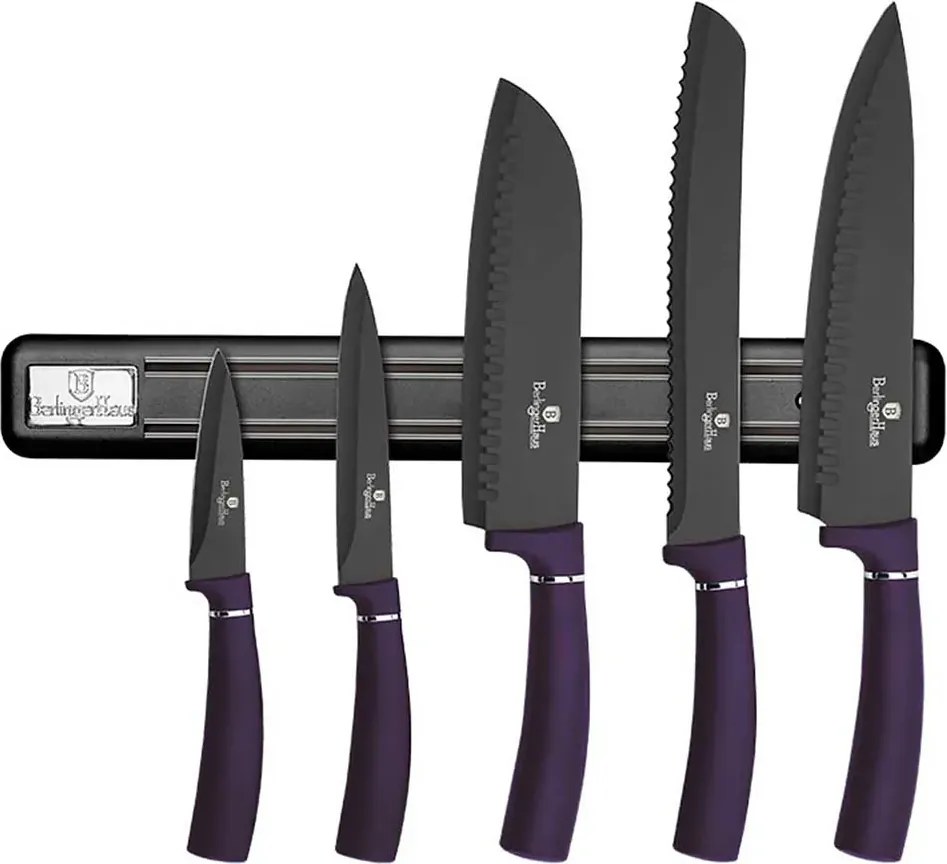 Fioletowy komplet noży z powłoką non-stick E4-R60