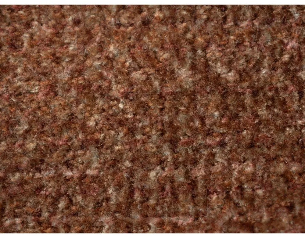 Tapicerowane łóżko dwuosobowe ze stelażem 180x200 cm w kolorze terakoty Makana – Makamii