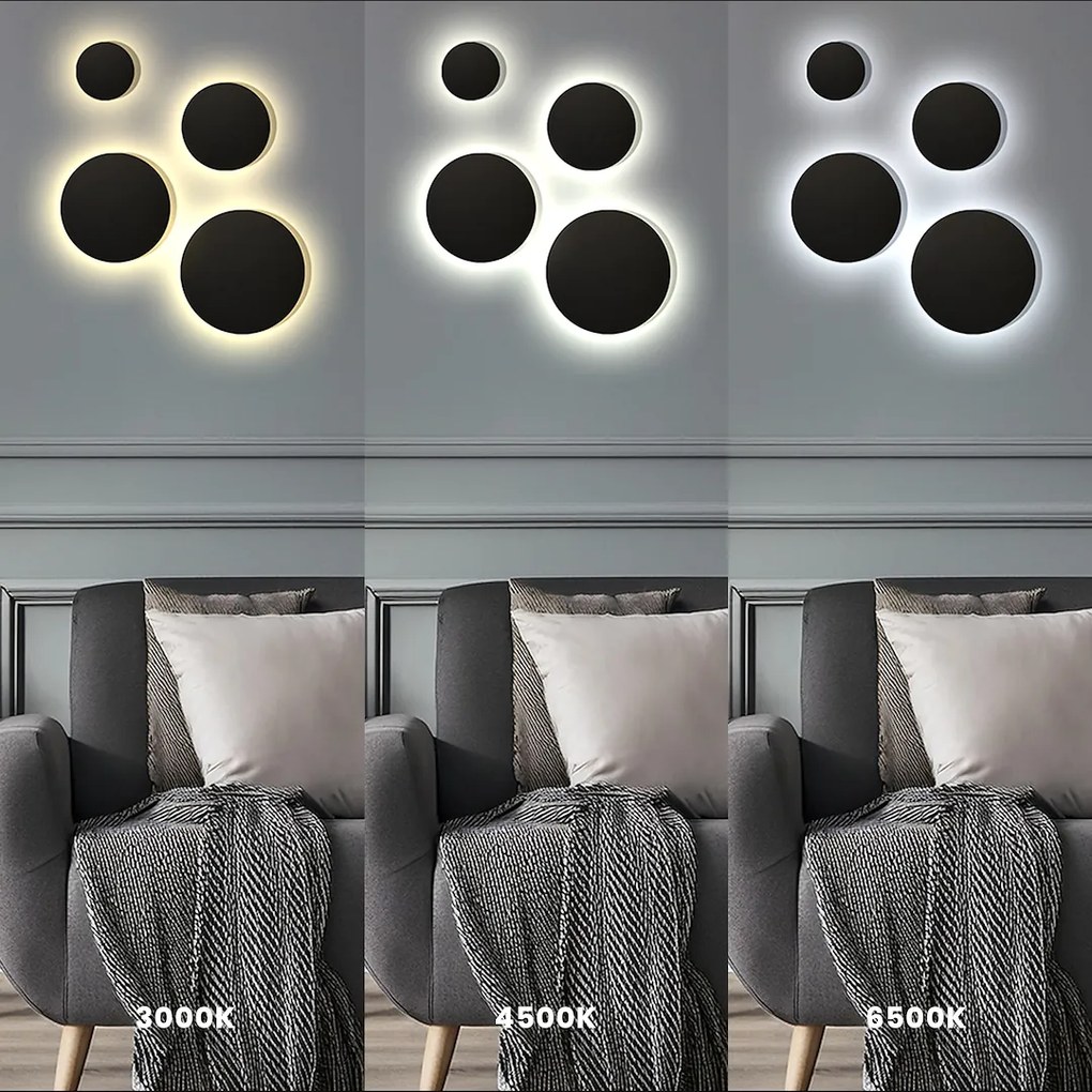 Kinkiet wewnętrzny i zewnętrzny 12 cm Disk 9W 3CCT IP65 Czarny