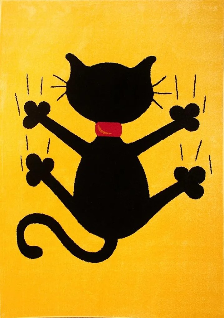 Dywan Koloreo Mruczek żółty 133x190 Prostokąt