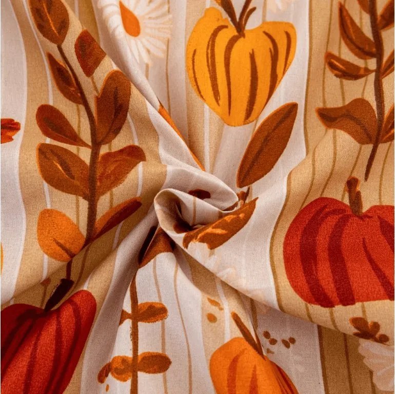 PrzytulneMieszkanie.pl Prześcieradło z mikrofibry PUMPKIN STRIPES kolorowe 180x200 cm