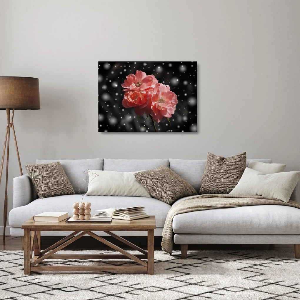 Obraz na szkle - różowy kwiat (70x50 cm)