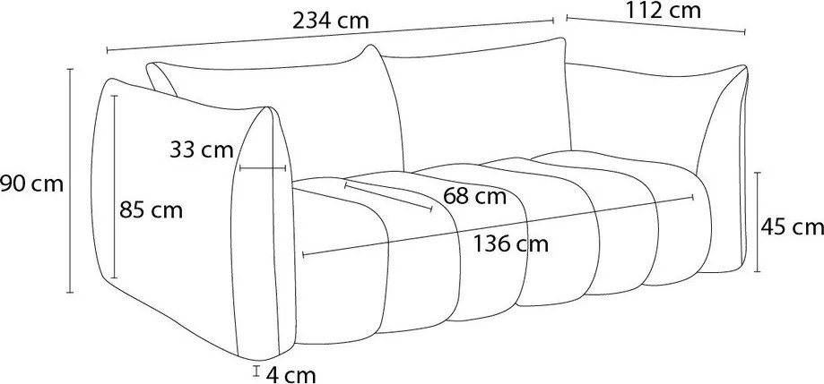 Jasnoszara sofa z materiału bouclé 234 cm Azra – Bobochic Paris