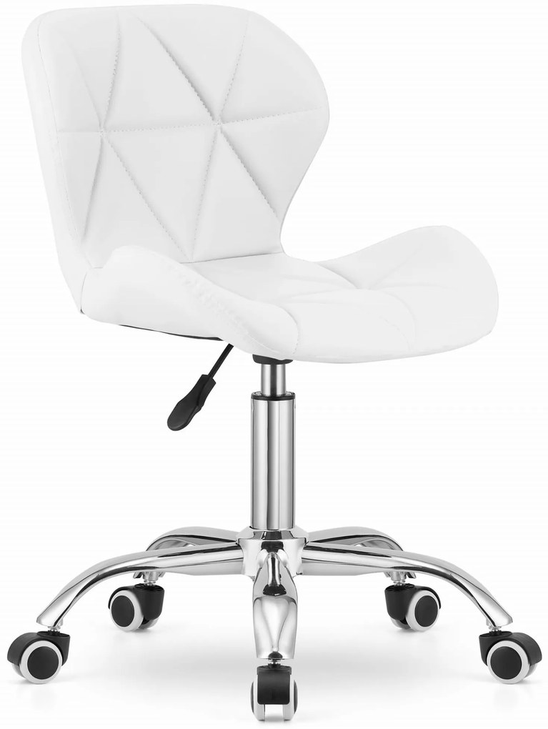 Krzesło biurowe AVOLA z ekoskóry, białe