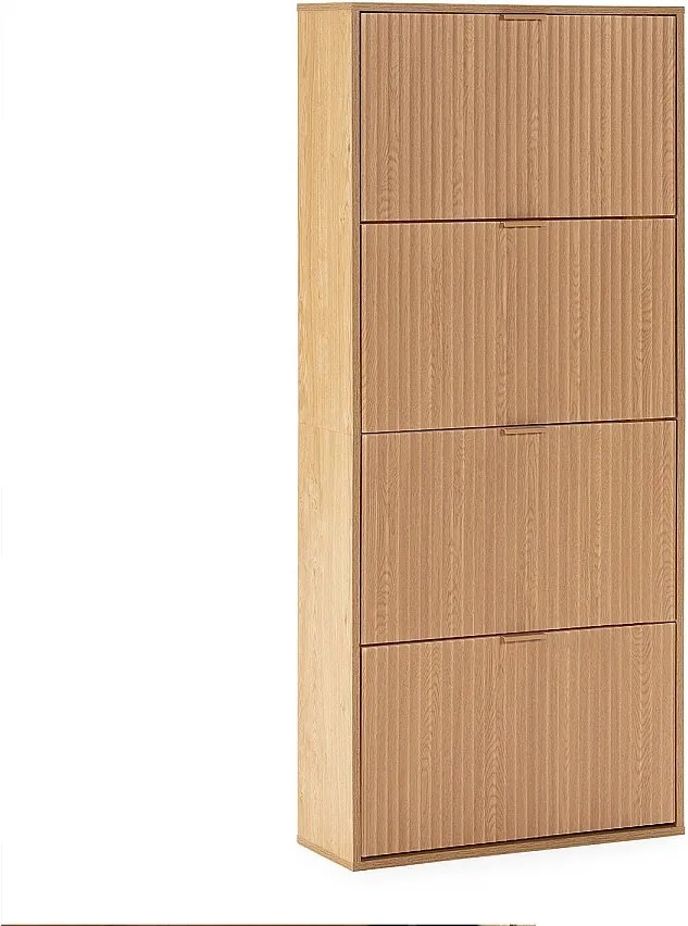 Szafka na buty Lluvia 4-drzwiowa kolor dąb, na 24 pary.