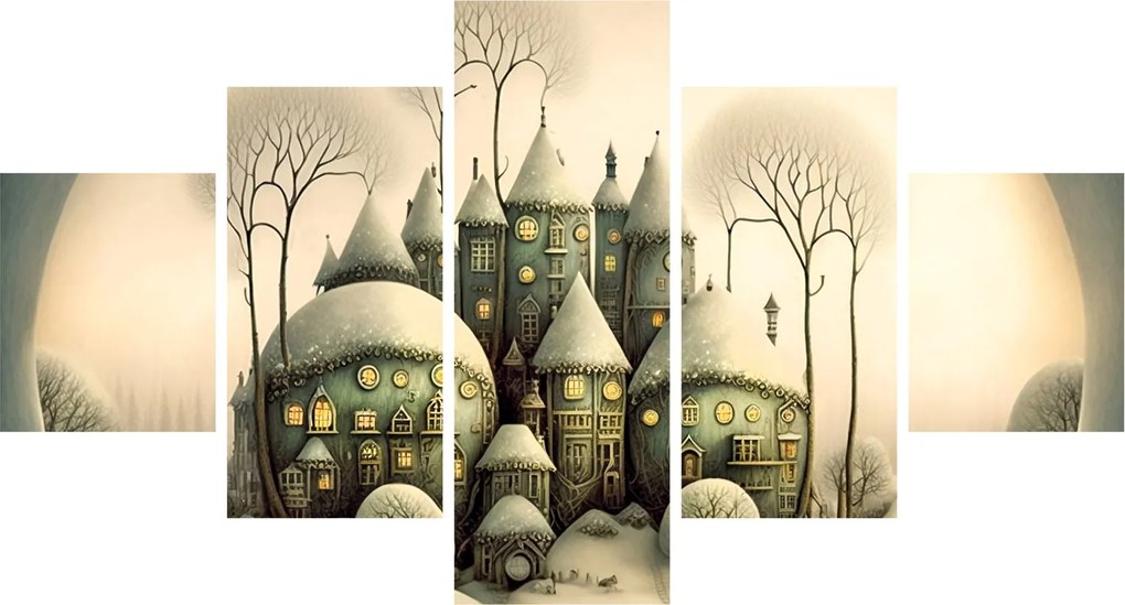 Obraz - Bajkowe domki (125x70 cm)