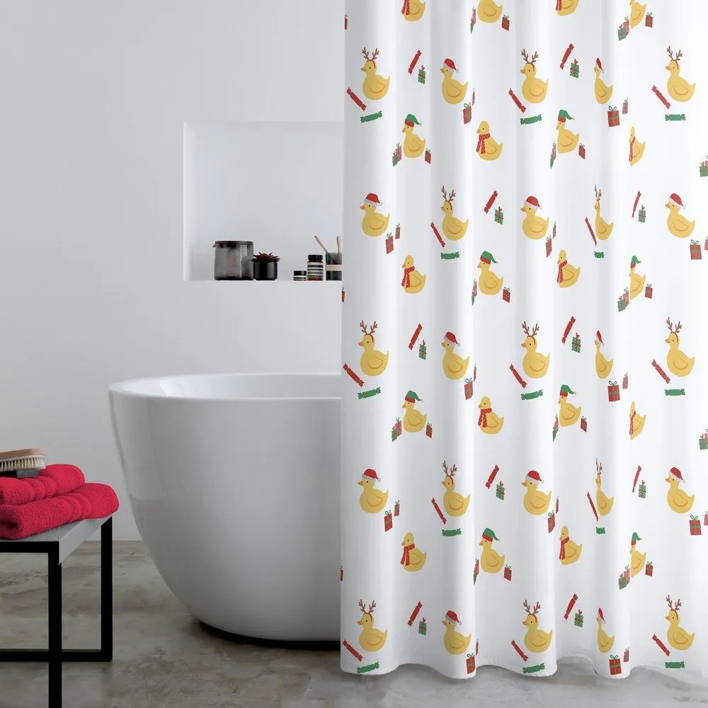Zasłona prysznicowa 180x180 cm Christmas Quacker – Catherine Lansfield