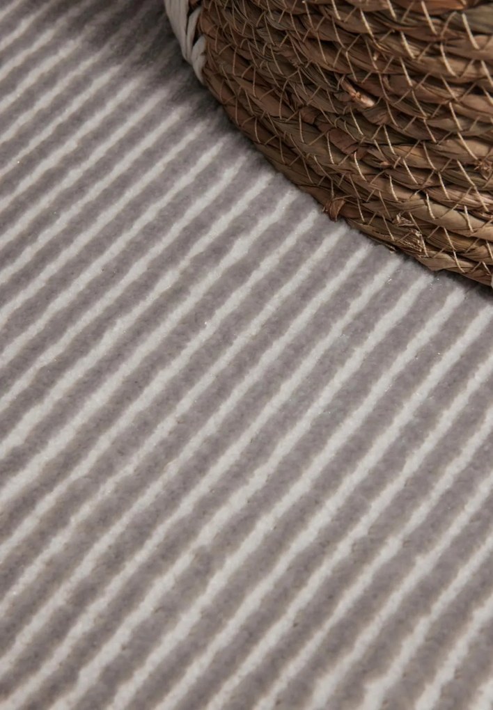 Dywan nowoczesny Perles Paseczki szaro-kremowe 80 cm x 240 cm