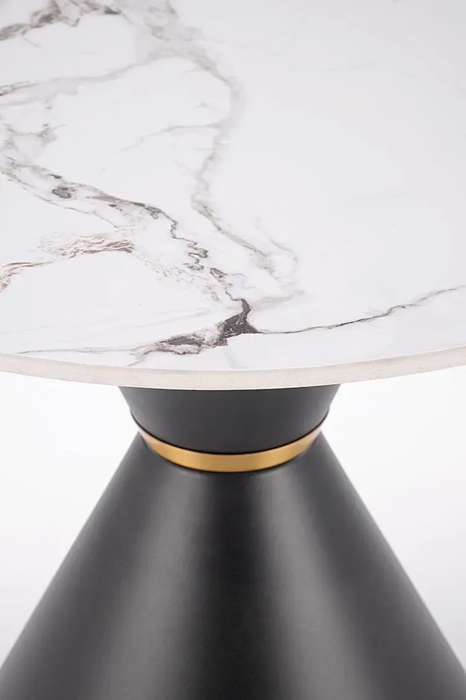 Ława kawowa w stylu glamour biały marmur + czarny G1-W55