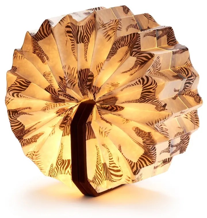 Ciemnobrązowa lampa stołowa ze ściemniaczem (wys. 3,5 cm) Velvet Accordion – Gingko