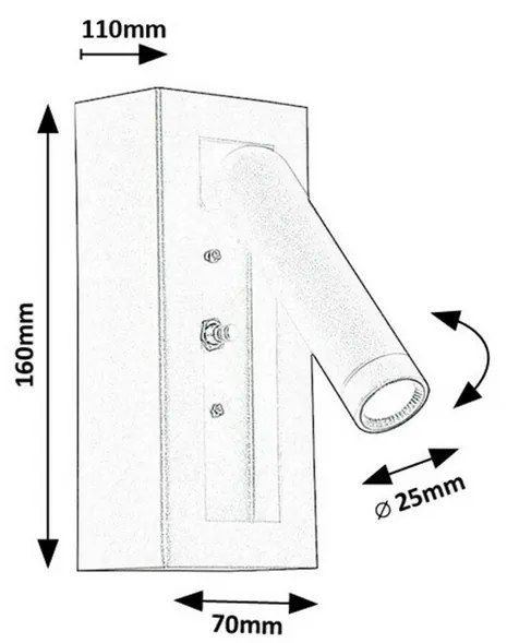 Rabalux 71285 kinkiet LED Gello, czarny