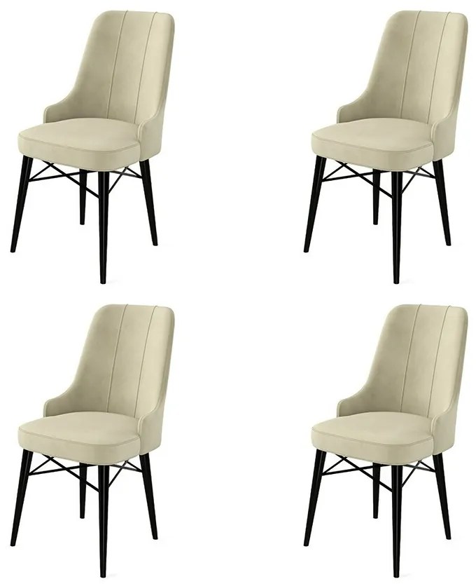 Zestaw krzeseł do jadalni Pare Cream and Black, 4szt.