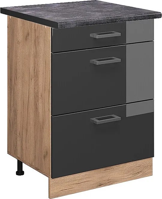 Szafka dolna do kuchni antracyt wysoki połysk 60x60x81.6 r-line