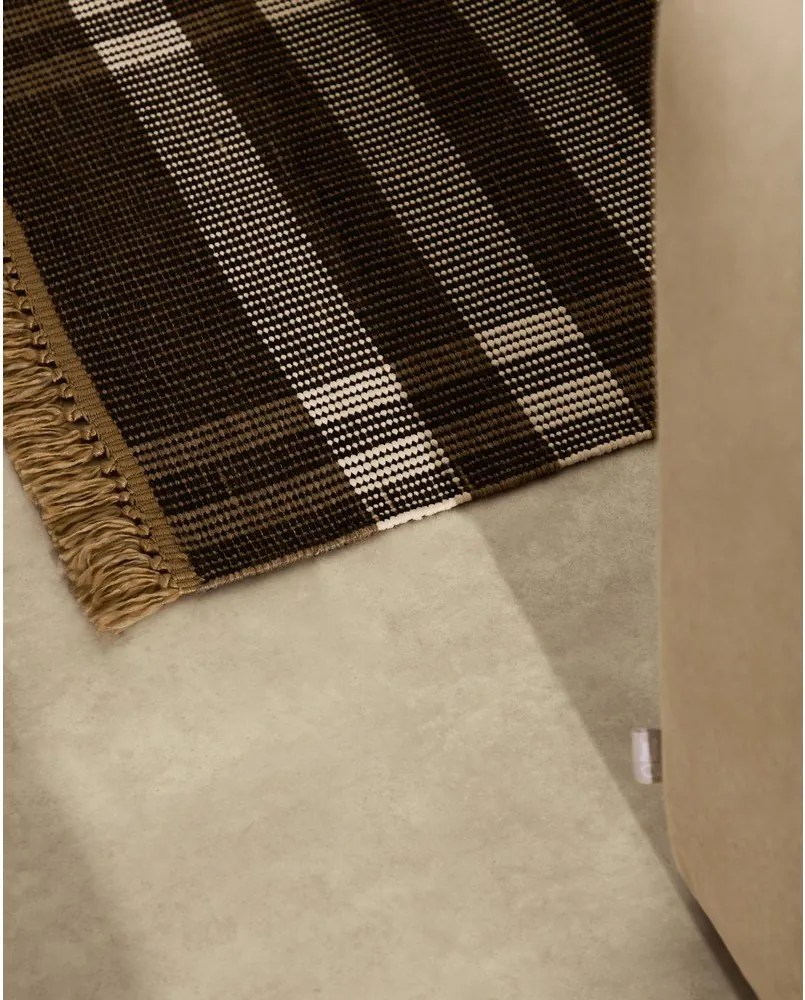 Czarny dywan dwustronny tkany ręcznie 60x90 cm Barani – Kave Home