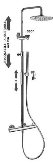 Paffoni - System prysznicowy z baterią termostatyczną BIRILLO, chrom błyszczący