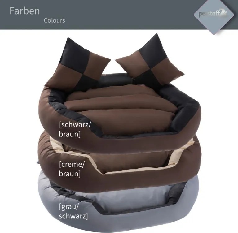 Petstuff Legowisko dla psa , czarno-brązowe,110 x 80 x 23 cm