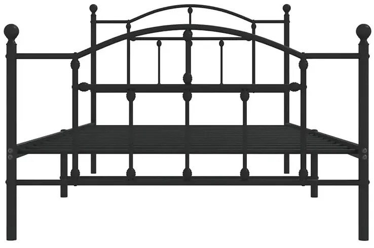Czarne metalowe łóżko industrialne 100x200cm - Azos