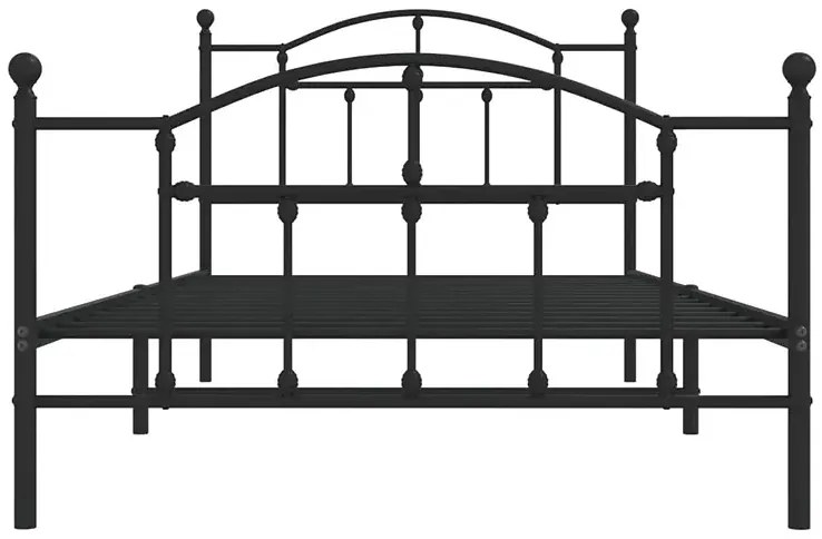 Czarne metalowe łóżko industrialne 100x200cm C1-W48