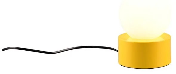 Żółta lampa stołowa ze szklanym kloszem (wys. 17 cm) Countess – Reality