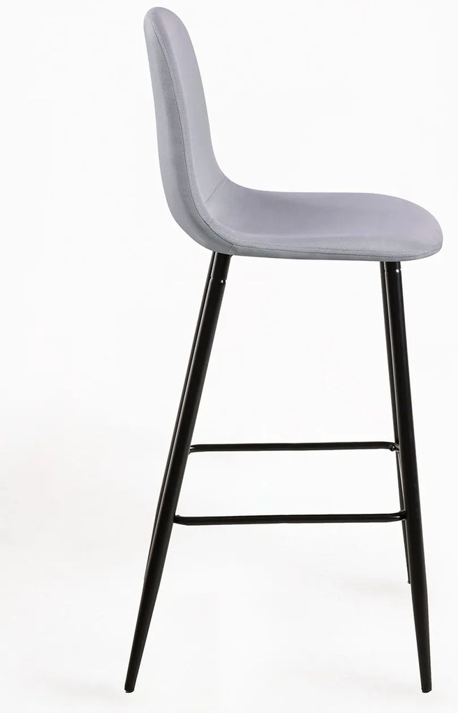 Czarny taboret z tkaniny tekowej