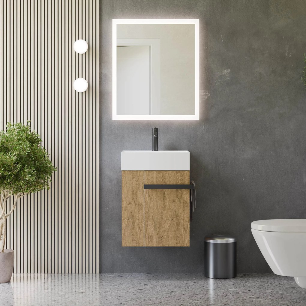 Gäste-WC Badmöbel-Set COMPACT 45 cm mit Waschbecken