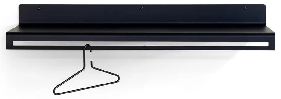 Czarny metalowy wieszak ścienny z półką 120 cm Sway – Spinder Design