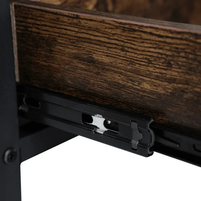 Ławostół Rozkładany LUCA 100 cm Dąb Rustykalny/Czarny Loft - Stół i Ława do Salonu