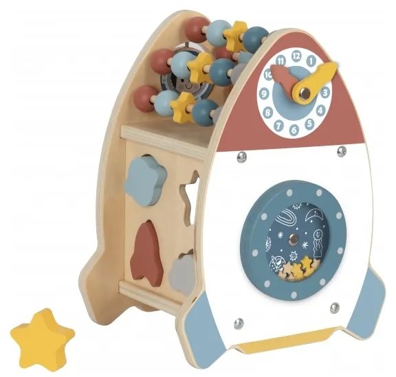 Tooky toy kosmiczna rakieta aktywności sorter labirynt drewniany
