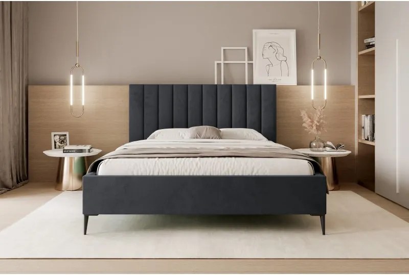 Łóżko Mona Slim III 120 Tkanina VELUTTO 20 stelaż metalowy