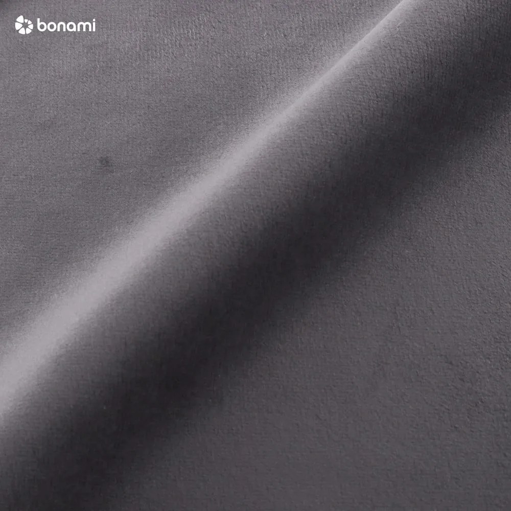 Szare aksamitne tapicerowane łóżko dwuosobowe ze schowkiem i stelażem 180x200 cm Bellis – Micadoni