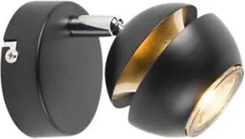 Nowoczesny spot czarno-złoty 1-źródło światła - Buell Deluxe