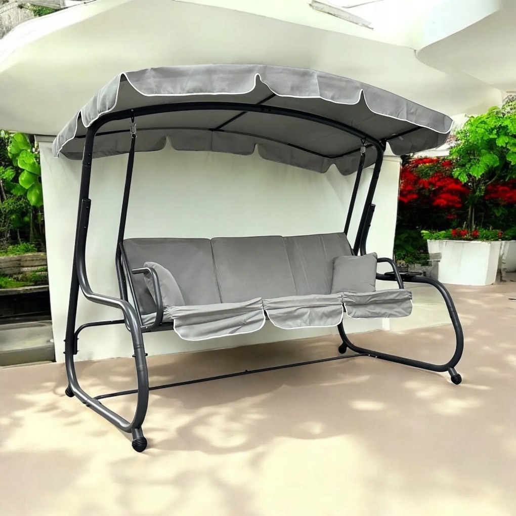 Bujana huśtawka do ogrodu wolnostojąca Nepal MAS-4026 jasny szary