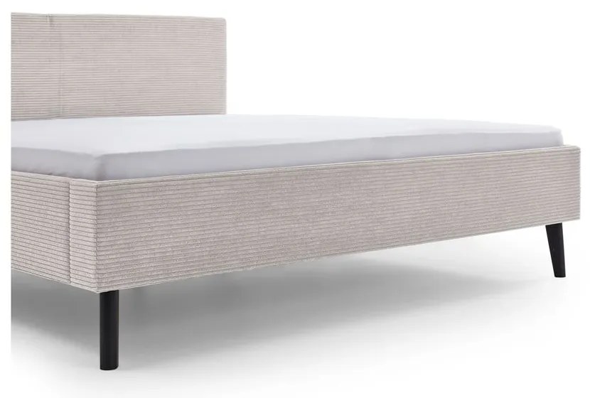 Beżowe tapicerowane łóżko dwuosobowe 180x200 cm Avola – Meise Möbel