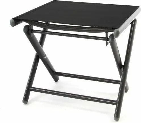 Regulowane krzesło ogrodowe + stołek na nogi - czarny