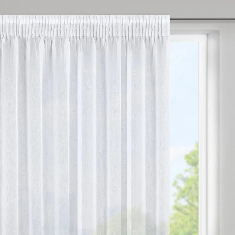 Firana biała gładka matowa etamina nowoczesna 350x150 cm