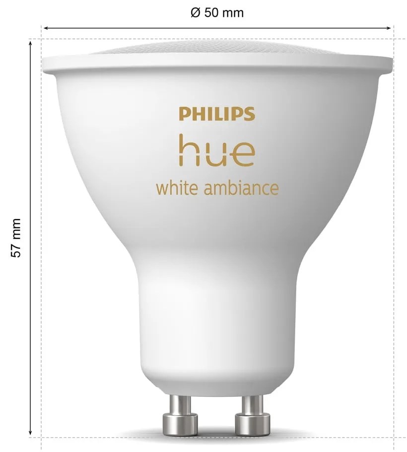 Inteligentne żarówki zestaw 2 szt. LED z gwintem GU10, 4 W White ambiance – Philips Hue