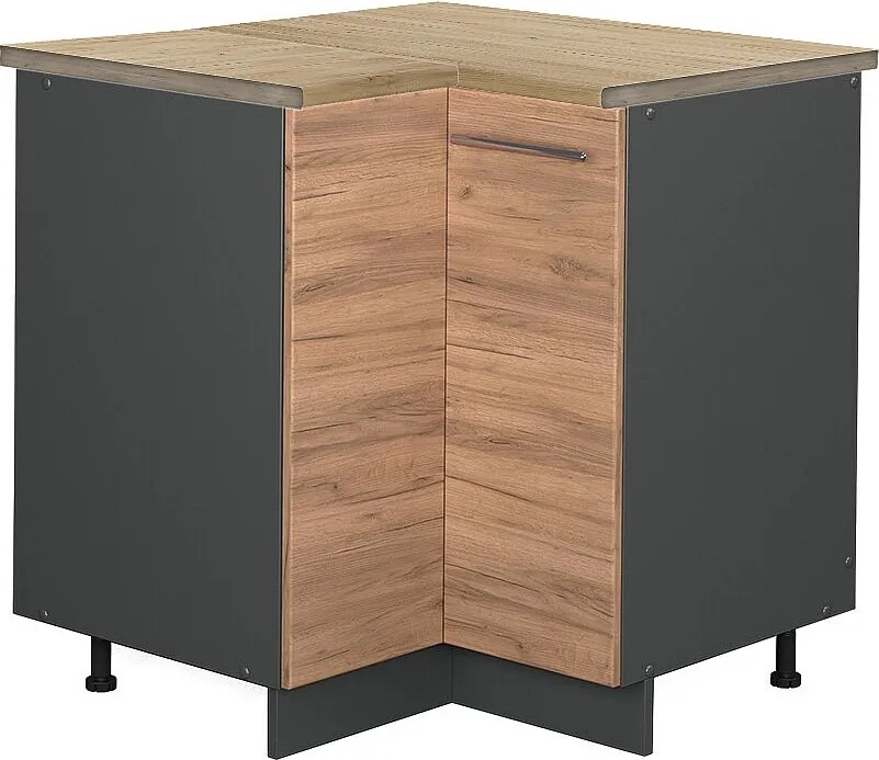 Szafka narożna złoty dąb energetyczny 80.5x60x82 fame-line