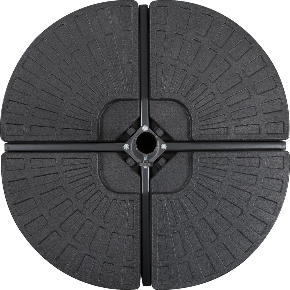 Outsunny 4-cz. Masa parasola może być wypełniona wodą 52 kg lub piaskiem 68 kg