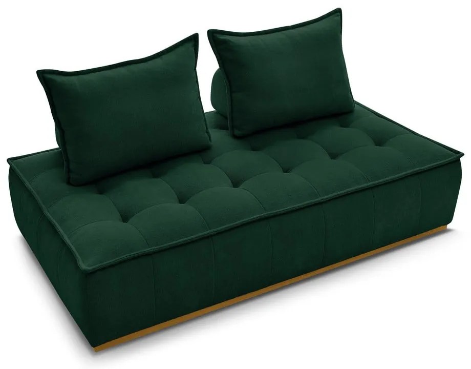 Ciemnozielona sofa z tkaniny szenilowej 175 cm Elisa – Bobochic Paris