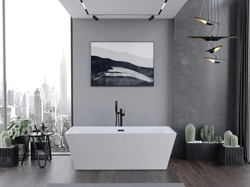 Mexen Lita wanna wolnostojąca 170 x 75 cm, biała, przelew czarny - 52121707500-70