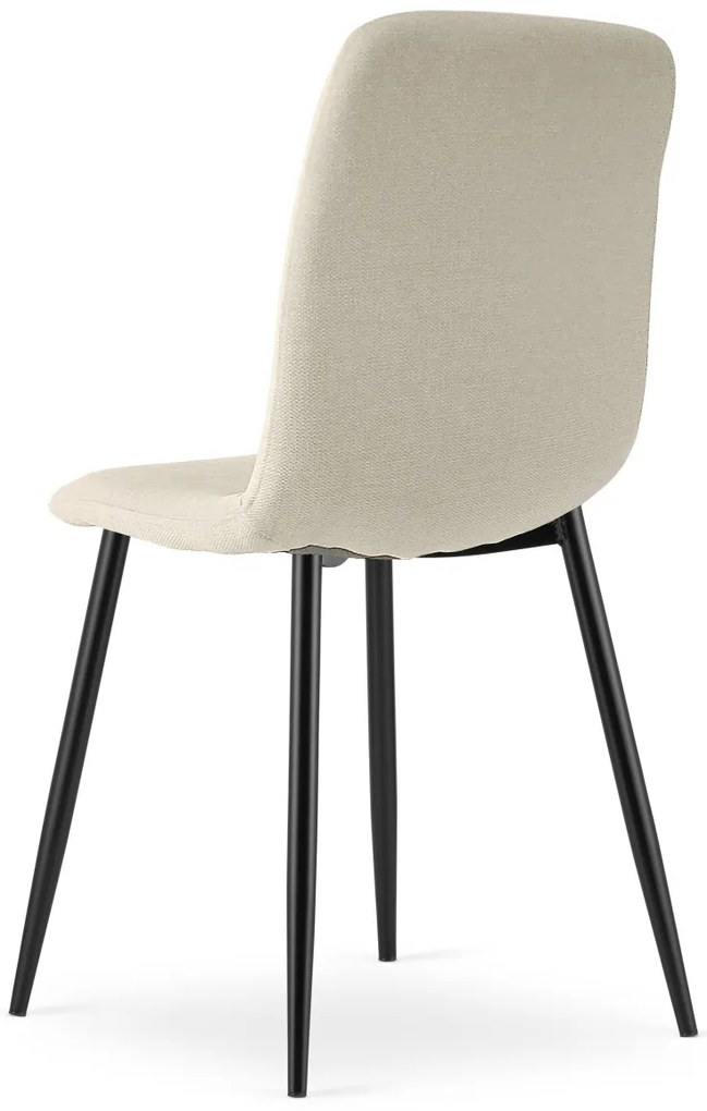 Zestaw jadalniany 1 + 4, stół CITY 110x75 cm dąb artisan + kremowe krzesło jadalniane RIFT z czarnymi nogami