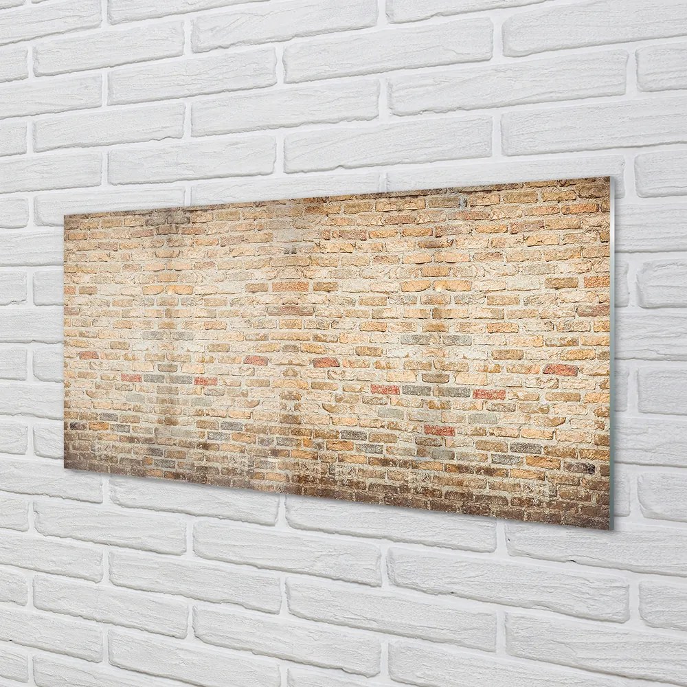 Szklany Panel Cegła mur vintage